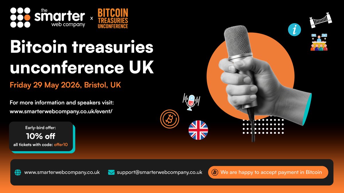 The Smarter Web Company (AQUIS: SWC) Неконференція Bitcoin Treasuries Unconference UK – п'ятниця, 29 травня 2026 р.