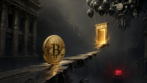 Visa payment terminal sits above stablecoin rails as digital dollars move through mainstream payment plumbing