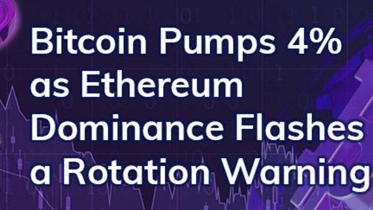 Біткойн зростає на 4%, оскільки домінування Ethereum блимає попередженням про ротацію